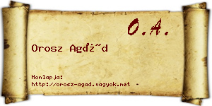 Orosz Agád névjegykártya